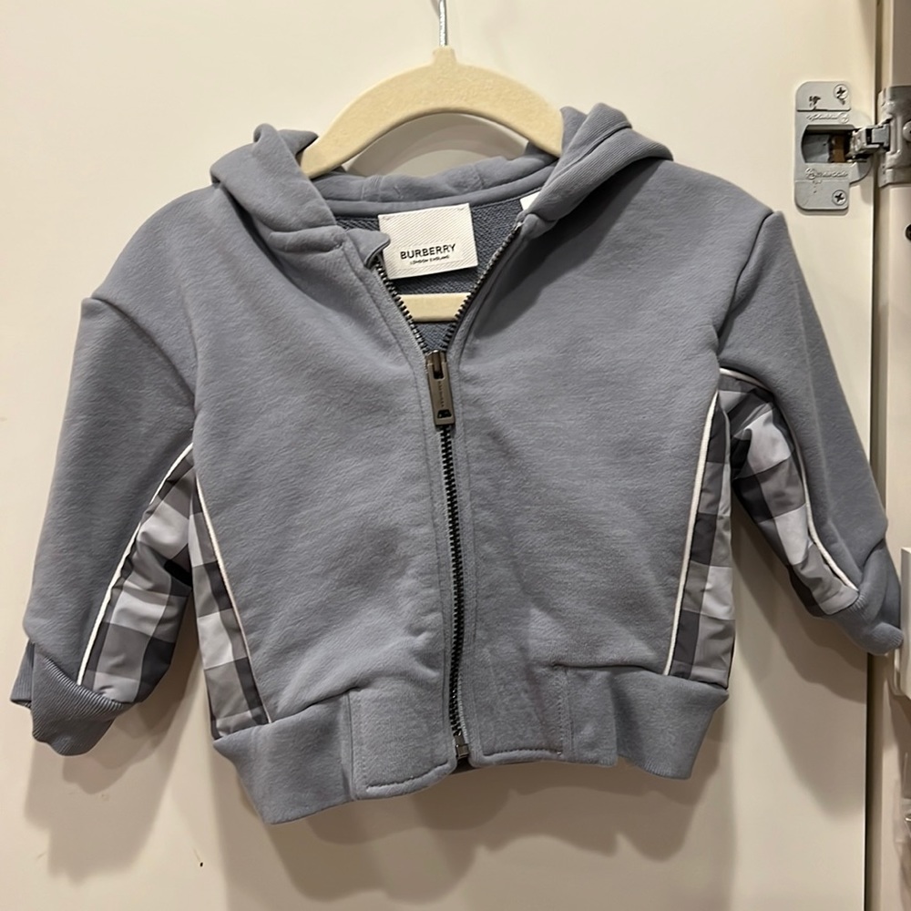 Worn once like new Burberry Blue Baby Sweatshirt Size 6M 6 months
